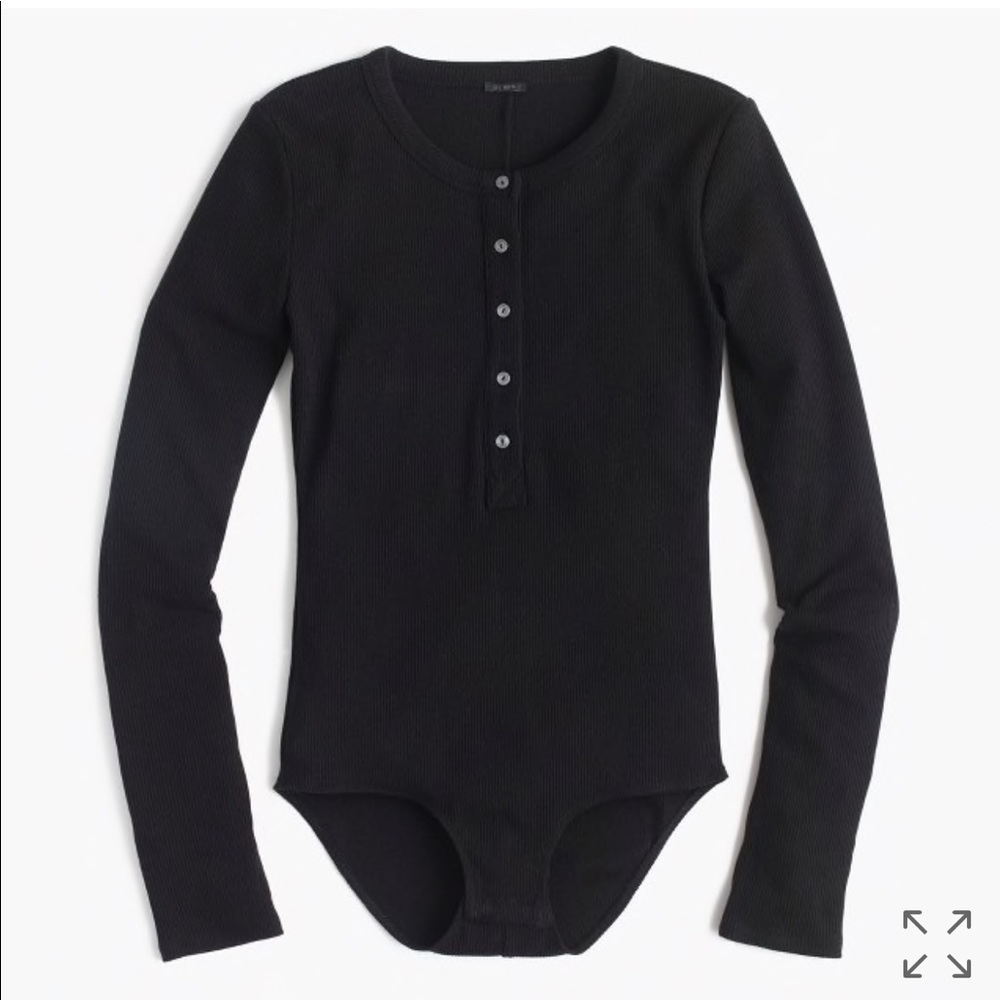 Last One! NWT J.Crew Henley black basic bodysuit - Picture 6 of 6